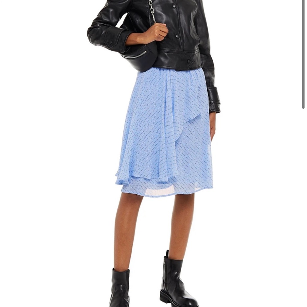 Ganni Wrap-effect printed summer skirt